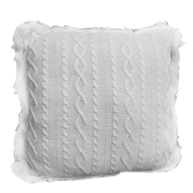 Rental store for Ivory Cable Knit Feather Pillow in Calgary AB