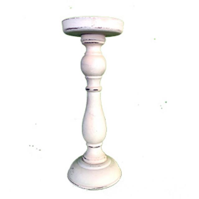 Rental store for White Vintage Wood Candle Holder 18 in Calgary AB