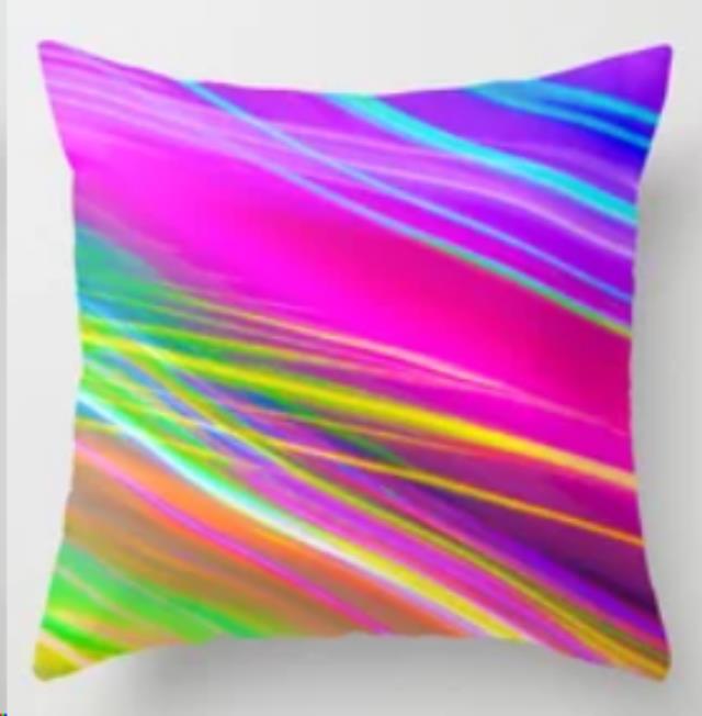 Rental store for Neon Saturn Waves Pillow in Calgary AB