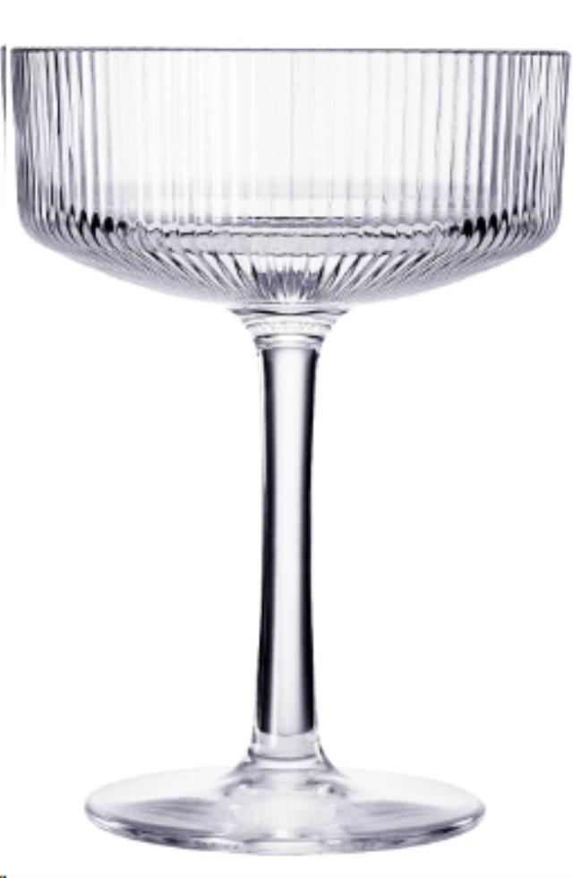 Rental store for Ribbed Clear Coupe Glass in Calgary AB