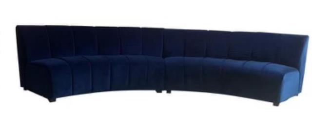 Rental store for Arlo Navy Velvet Curved Sofa in Calgary AB
