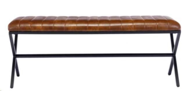 Rental store for Brown Leather Bench Ottoman in Calgary AB