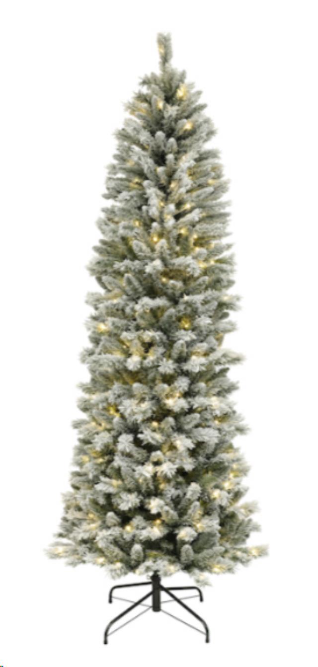 Rental store for Flocked Pre-Lit Skinny Pine Tree 7ft in Calgary AB