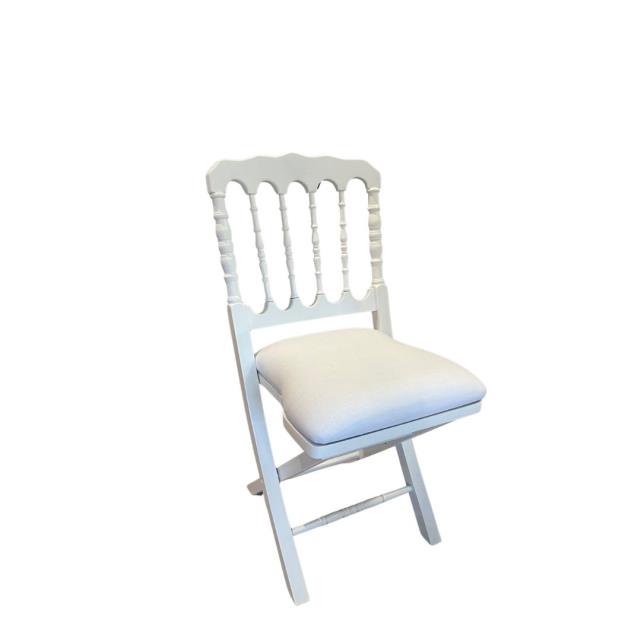 Rental store for Chateau White Wood Folding Chair in Calgary AB
